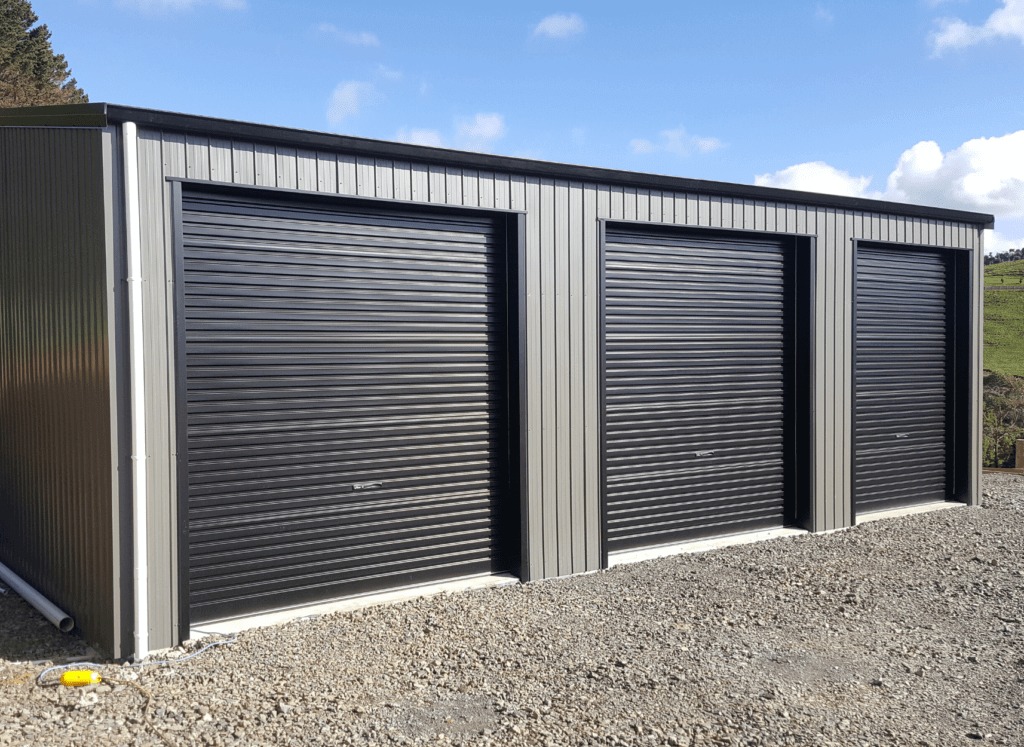 three bay storage shed on farm property by kiwispan