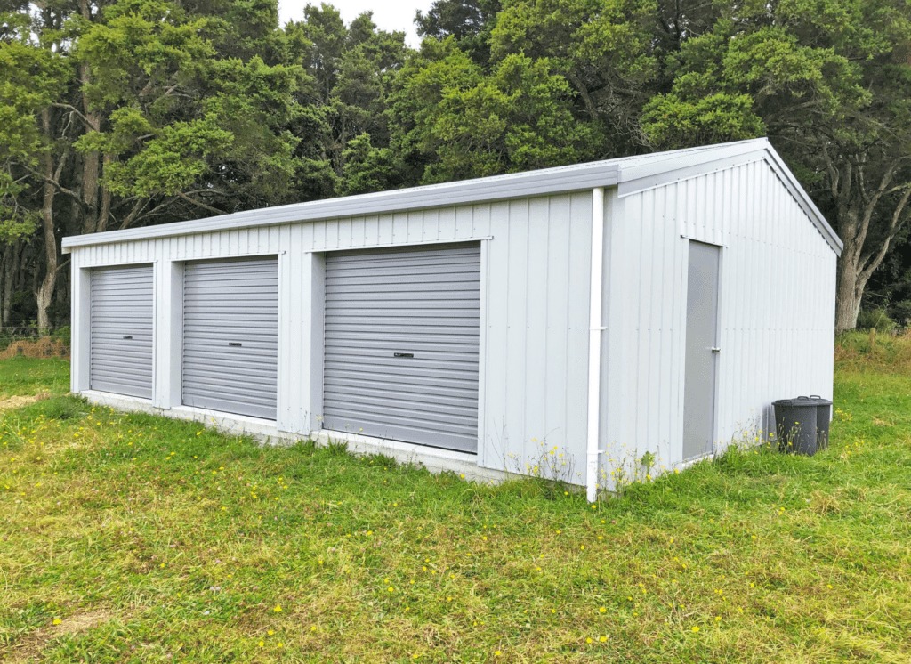 three bay farm storage shed on lifestyle property by kiwispan