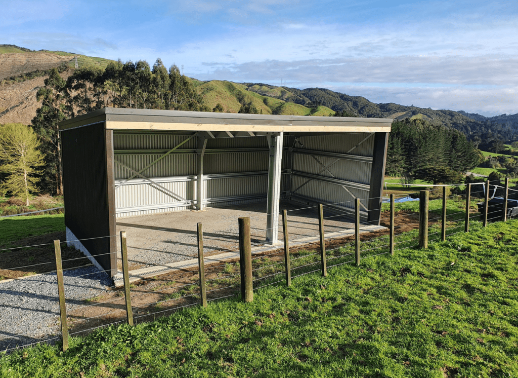 kiwispan built steel farm horse hay storage shed