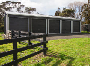 farm storage shed in black and white by kiwispan