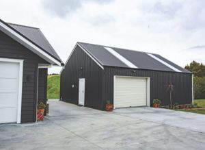 small residential garage steel shed