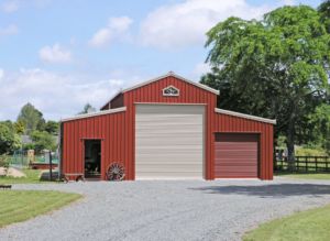 small red american barn by kiwispan