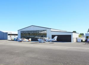 Large steel aircraft hangar building by kiwispan