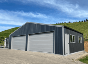 two bay residential steel garage by KiwiSpan sheds