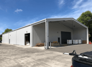 industrial workshop shed building with canopy shelter
