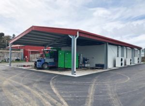large industrial storage shed with canopy shelter by kiwispan