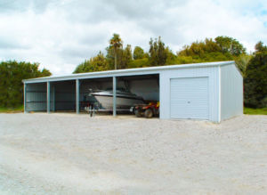 steel storage shed for boat and farm machinery