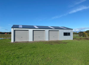 Three bay steel storage shed by kiwispan