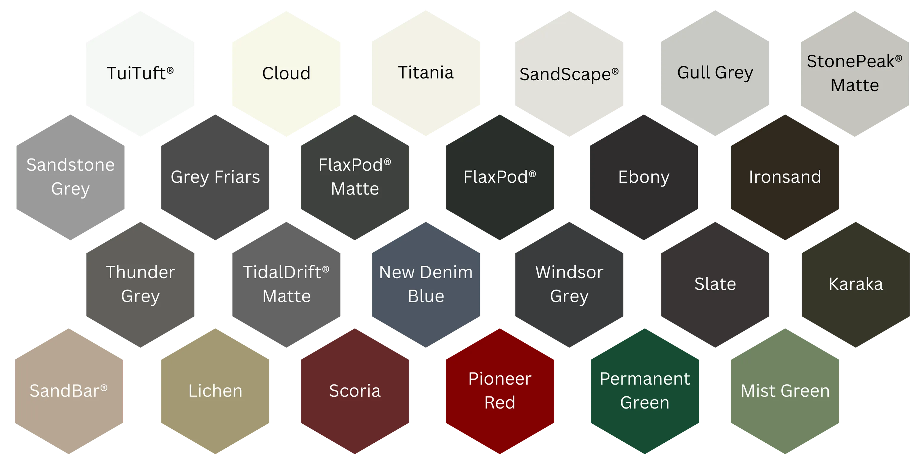 COLORSTEEL steel building lifestyle residential commercial industrial colour chart