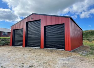 Custom farm shed from KiwiSpan with cladding in pioneer red